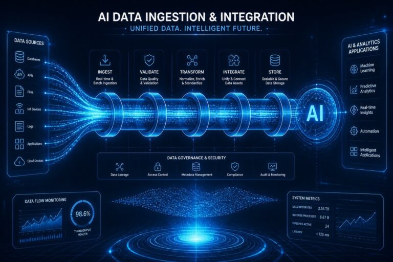 An AI-generated image of AI data ingestion
